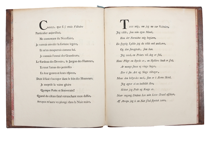 Reponse de S.M. le Roi de Prusse à Mr. de Voltaire - Svar fra H.M. Kongen af Preussen til Mr. de Voltaire.