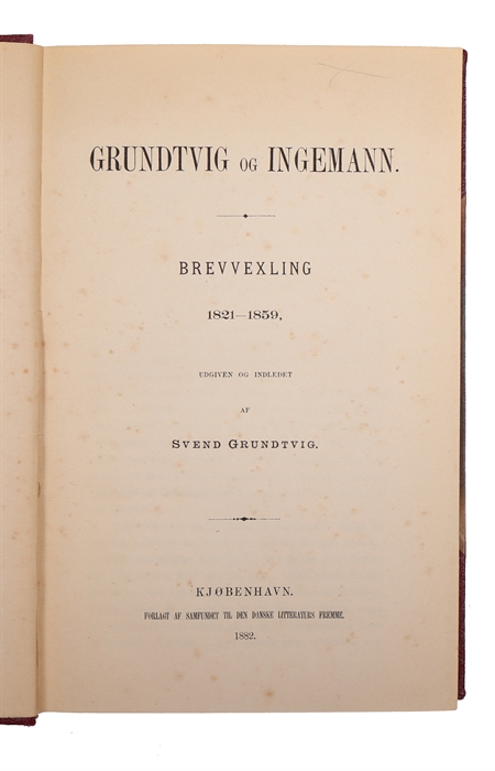 Grundtvig og Ingemann. Brevvexling 1821-1859, udgiven og indledet af Svend Grundtvig.