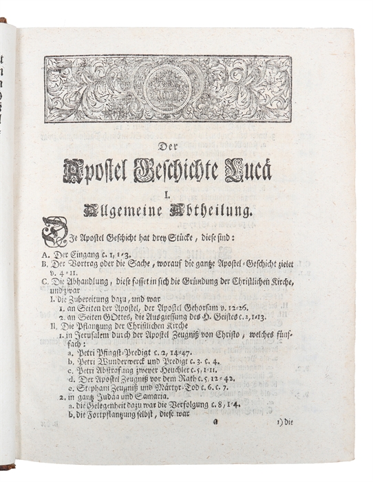 Kurtze Erklärung Der Apostel-Geschichte St. Luca In Tabellen verfasset ... Samt angehängter kurtzen Paraphrasi und nützlichen Registern : Als eine Fortsetzung der von dem sel. Herrn Georg Michael Laurentii angefangenen Erklärung des N. Testaments.