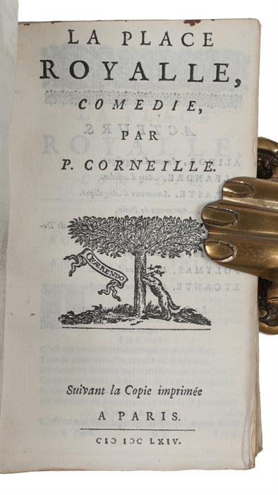 L'Amour a la mode, comedie (+) Melite, Comedie (+) La Place Royale, Comedie (+) Othon, Tragedie (+) Antiochus, Tragi-comedie (+) Persee et Demetrius, Tragedie (+) Agesilas, Tragedie. En Vers libre rimez.