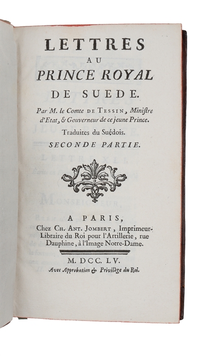 Lettres au Prince Royal de Suède, traduites du suédois. 2 vols. 