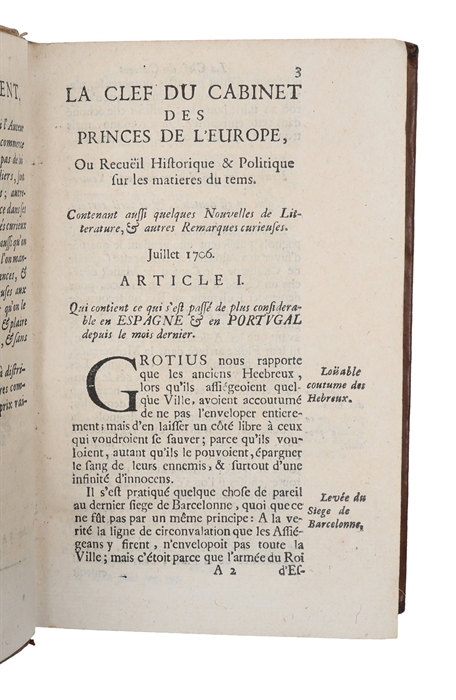 La Clef du Cabinet des princes de l'Europe, ou Recuëil historique & politique sur les matieres du tems. Vols. 1-18, 20-30, 32-38 (+) Supplement de la clef ou journal historique sur les matieres du tems. vol. 1-2.