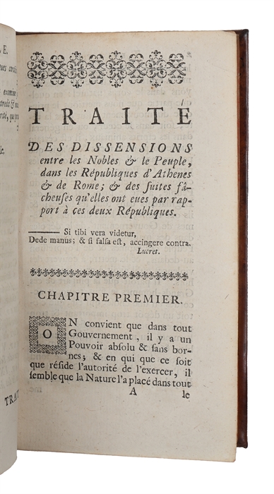 Traité des dissensions entre les nobles et le peuple dans les Républiques d'Athênes & de Rome, &c. L'Art de ramper en poésie, et L'Art du mensonge politique. Traduits de l'anglois.