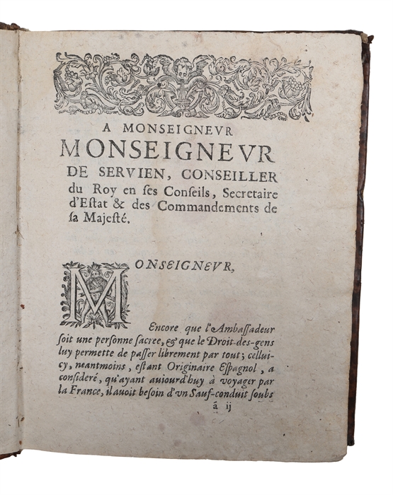 Le parfait ambassadeur divise en trois parties. Composé en Espagnol par don Antonio de Vera et de Cunniga (...) et traduit en François par le sieur Lancelot. Oeuvre tres-utile et necessaire à tous Ministres d'Estat, Gouverneurs de Provinces, Secre...