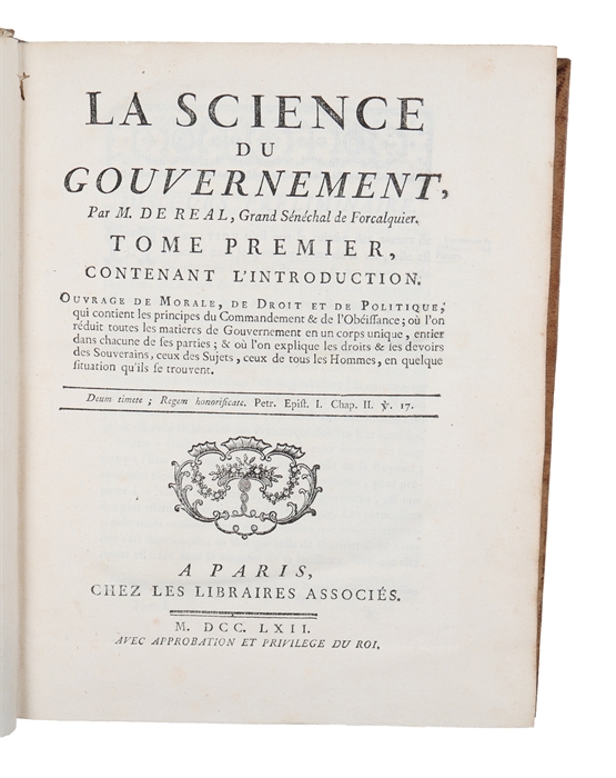 La Science Du Gouvernement. Vol. 1 - 3 & 6.