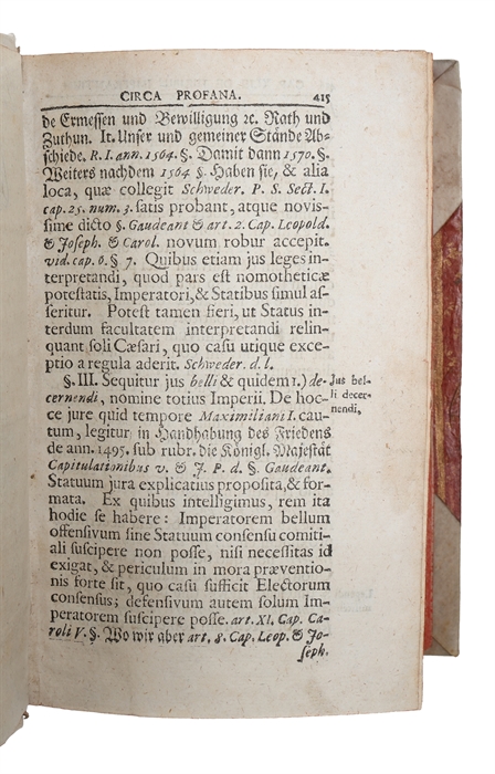 Juris publici Romano-Germanici eiusque prudentiae, liber unus. Editio II, Emendatior et auctior (+) Herr Röm. Kayserl. Majestät. Caroli VI Wahl-Capitulation und Reversales