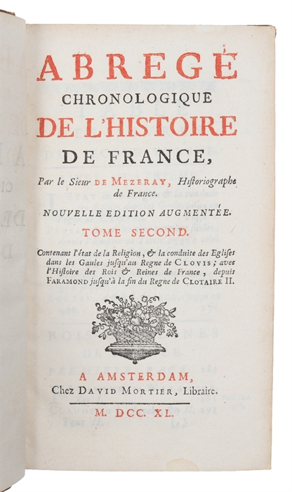 Abrege chronologique de l'histoire de France. Nouvelle edition Argumentee. Vols 1 - 6, 10 & 12.