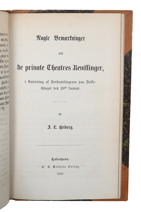 Om Vaudevillen, som dramatisk Digtart, og om dens Betydning paa den danske Skueplads. En dramaturgisk Undersøgelse. Udgiven af Ferdinand Printzlau. + Nogle Bemærkninger om de private Theatres Bevillinger, i Anledning af Forhandlingerne paa Folkethinge...