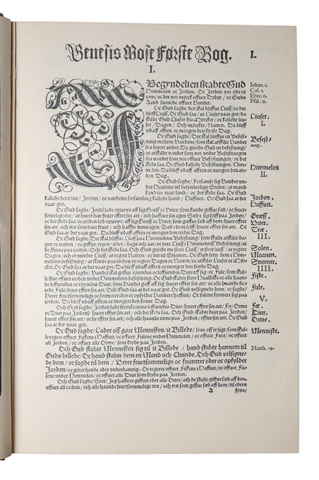 Biblia/Det er den gantske Hellige Scrifft'/Udsæt paa Danske. Prentit i Københaffn/aff Ludiwich Dietz. 1550.