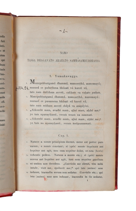 Dhammapadam. Ex tribus codicibus hauniensibus palice edidit, latine vertit, excerptis ex commentario palico notisque illustravit.