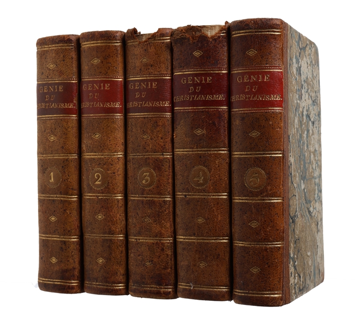 Génie du Christianisme, ou beautés de la religion Chrétienne. 5 tomes. 