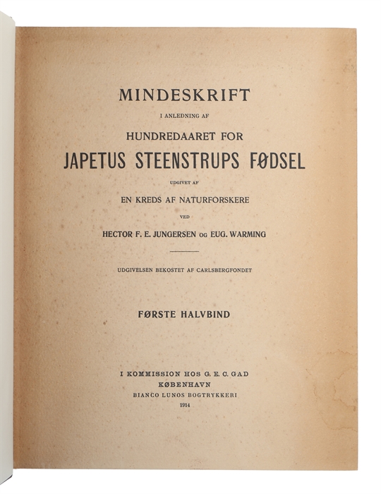 Mindeskrift i anledning af hundredaaret for Japetus Steenstrups fødsel. 2 vols. 